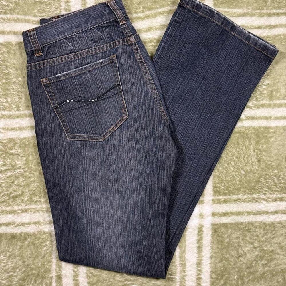 Vintage Daisy Fuentes Moda Women's Blue Denim Bootcut Jeans Size 4 Y2K Embellish